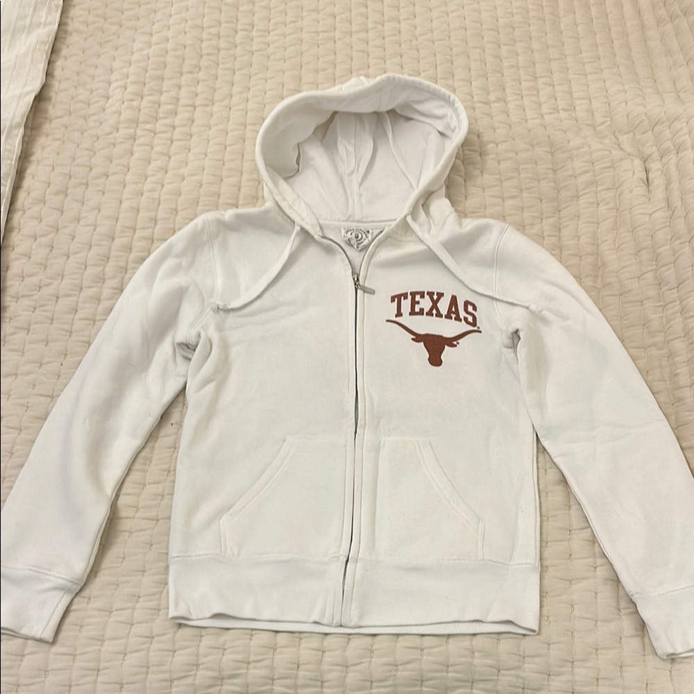 White Texas Hoodie with Longhorn Logo